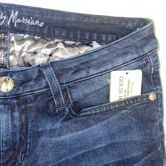 New Guess Marciano Cropped Zip Bottom Slim Leg Jeans 31 - Picture 3 of 10